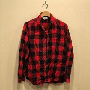 Red and Black Buffalo Check Flannel Old Navy